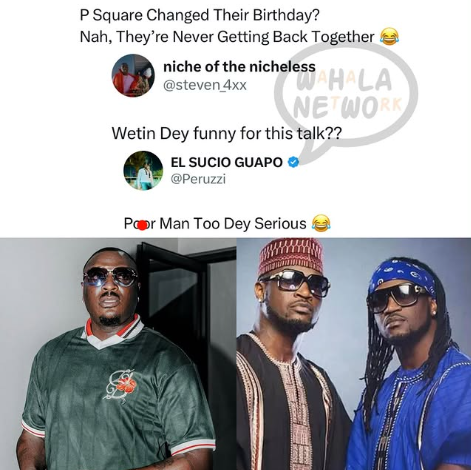 "Poor Man Too Dey Serious" — Peruzzi Clashes With X User Over P-Square's Ongoing Feud