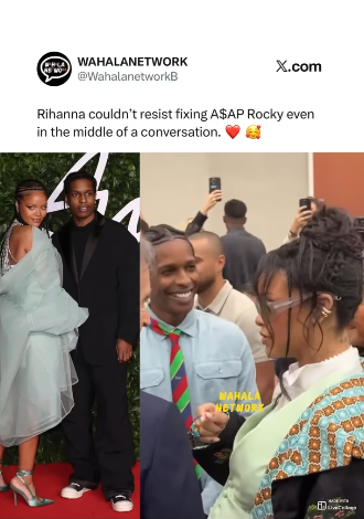 Rihanna Couldn't Resist Fixing A$AP Rocky's Outfit — Even in the Middle of a Conversation