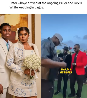 Peter Okoye Shows Up At Peller And Jarvis's White Wedding — And This Time, He Kept His Promise