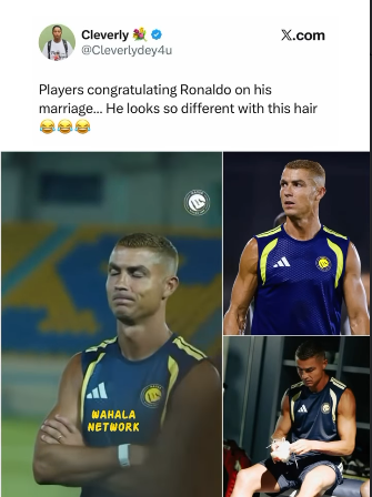 The Squad Pulled Up To Congratulate Ronaldo On His Marriage But Bro, What's Going On With That Hair?