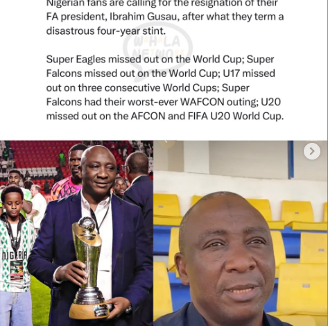 "Gusau Must Go" — Nigerians Demand NFF President's Resignation After a Historically Bad Four Years