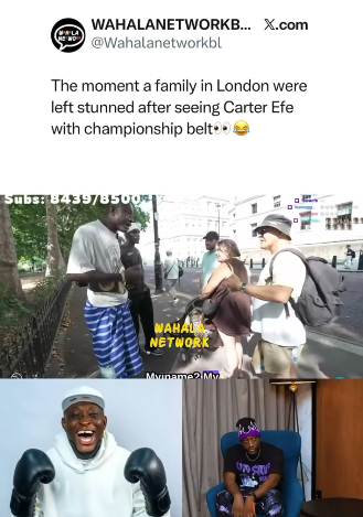 "Oyinbo People Too Funny": London Family Left Stunned Thinking Carter Efe Is A Real Boxer