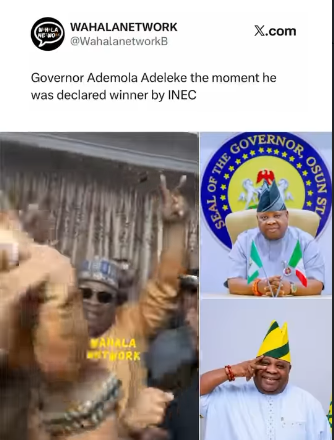 "The Dancing Senator" Does It Again: Adeleke's Priceless Reaction The Moment INEC Declared Him Winner