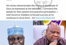 Atiku Abubakar Congratulates Adeleke On Osun Re-Election, Calls It "The Choice Of The People"