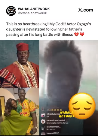 A Daughter's Grief: Kira Taiwo Breaks Down Live As Nigeria Mourns Ogogo