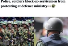 Armed Police And Soldiers Block Military Pensioners From Protesting At Defence Ministry In Abuja