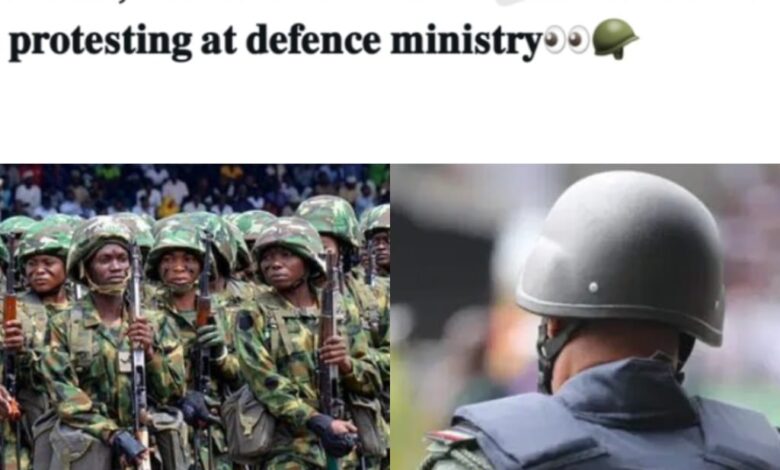 Armed Police And Soldiers Block Military Pensioners From Protesting At Defence Ministry In Abuja