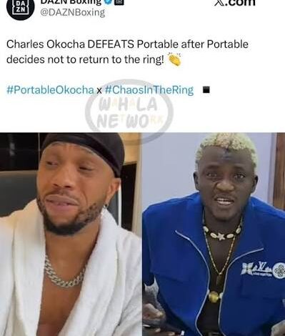 Portable loses to Charles Okocha after walking out of celebrity boxing rematch