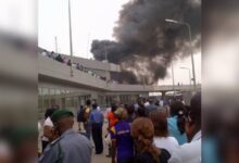 BREAKING: Fire engulfs Lagos airport
