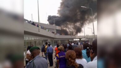 BREAKING: Fire engulfs Lagos airport
