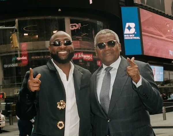 Davido shares moments with Dangote at Times Square, New York